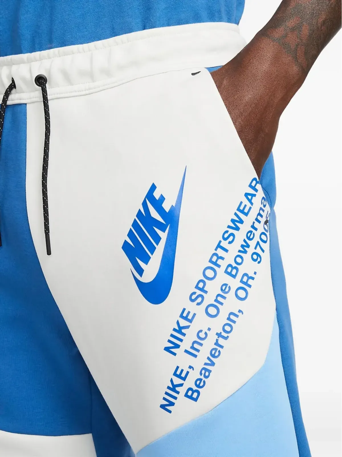 Nike パネル付きフリース トラックパンツ - ブルー - 画像3