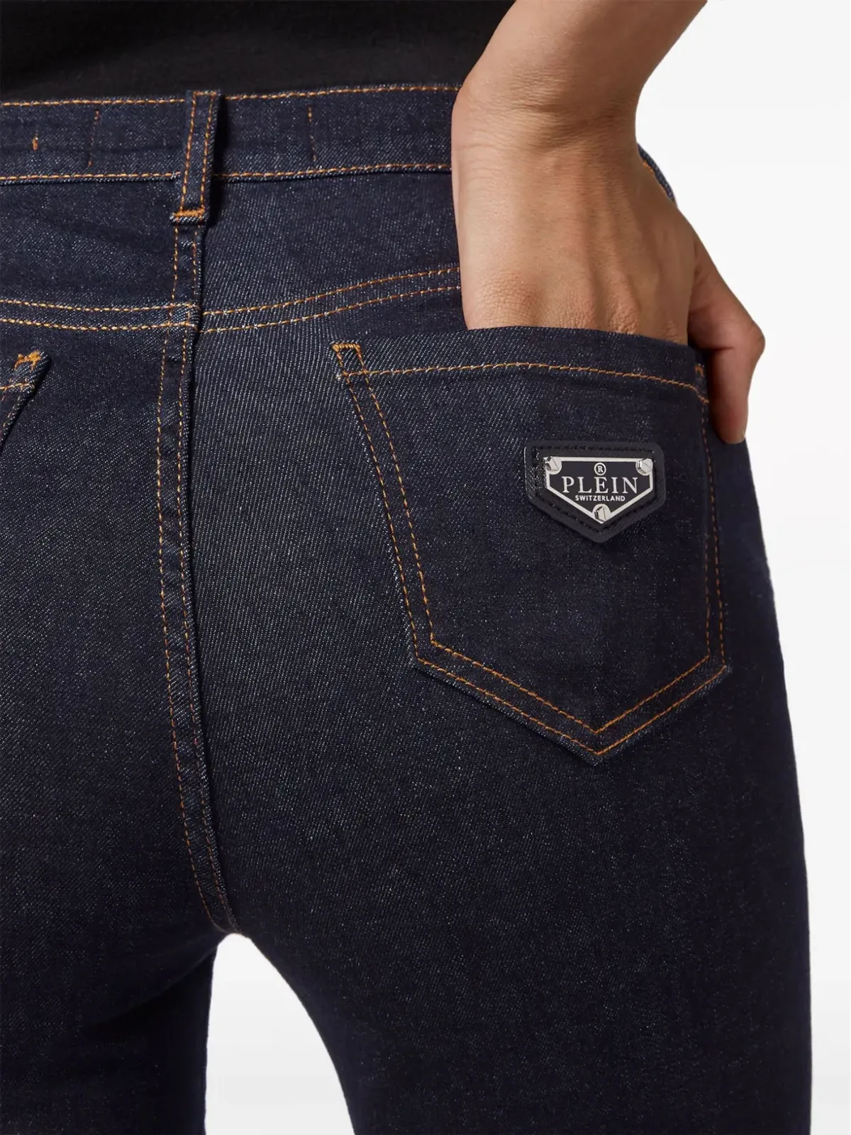 Philipp Plein ロゴプレート入り ストレッチコットン スキニージーンズ - ブラック - 画像5