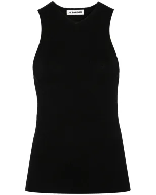 Jil Sander V-neck ウールタンクトップ ブラック - サムネイル1