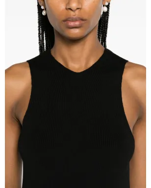 Jil Sander V-neck ウールタンクトップ ブラック - サムネイル5