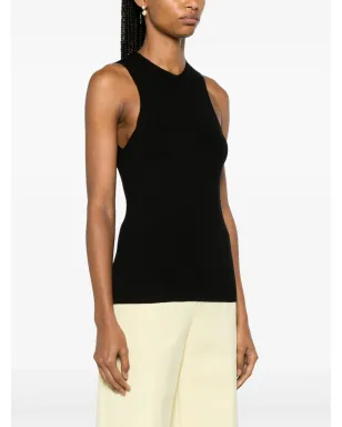 Jil Sander V-neck ウールタンクトップ ブラック - サムネイル3