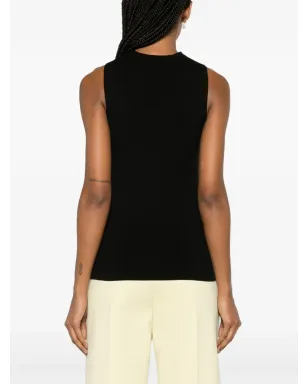 Jil Sander V-neck ウールタンクトップ ブラック - サムネイル4