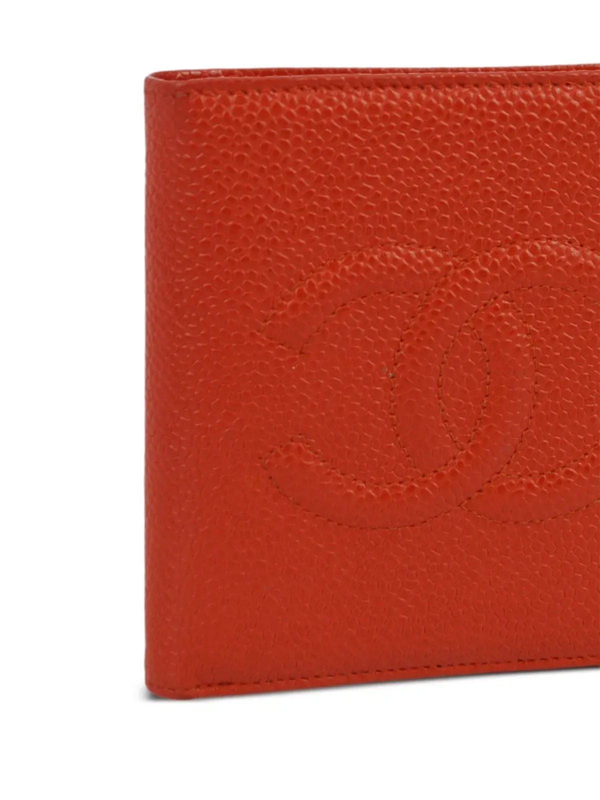 CHANEL ビンテージ 1998 CC 二つ折り レザー ウォレット - レッド - 画像3