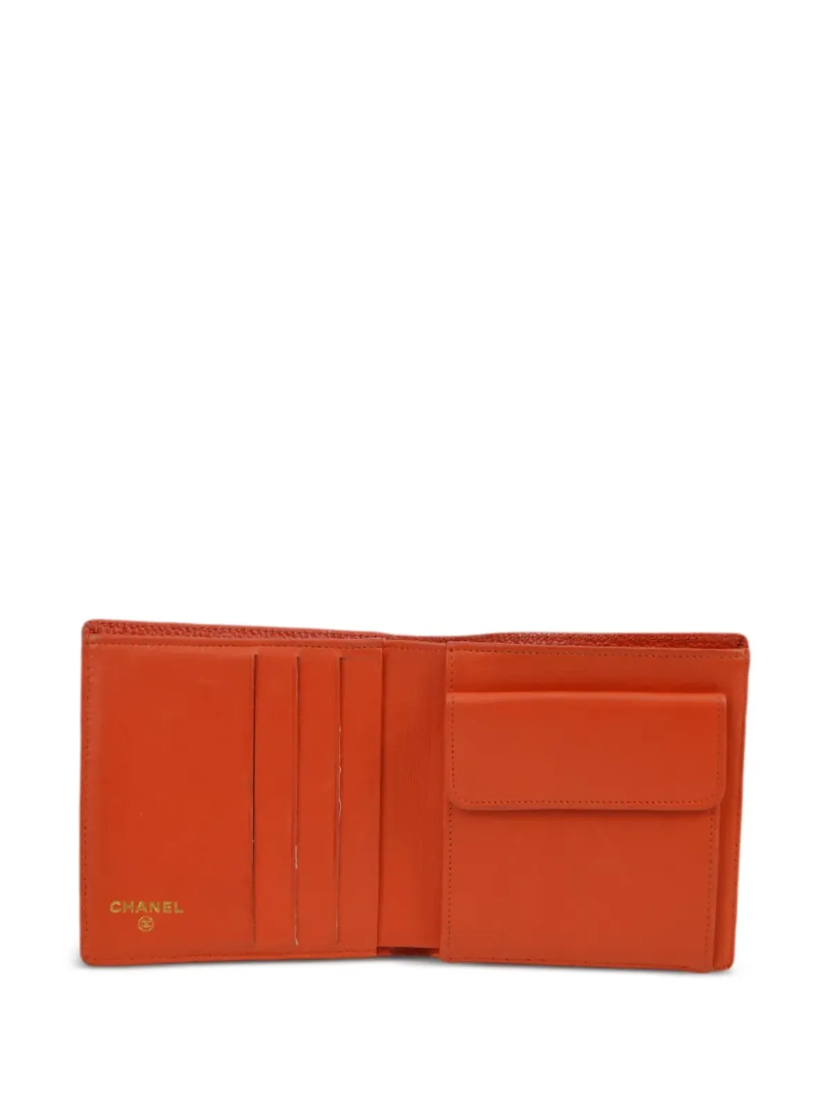 CHANEL ビンテージ 1998 CC 二つ折り レザー ウォレット - レッド - 画像4