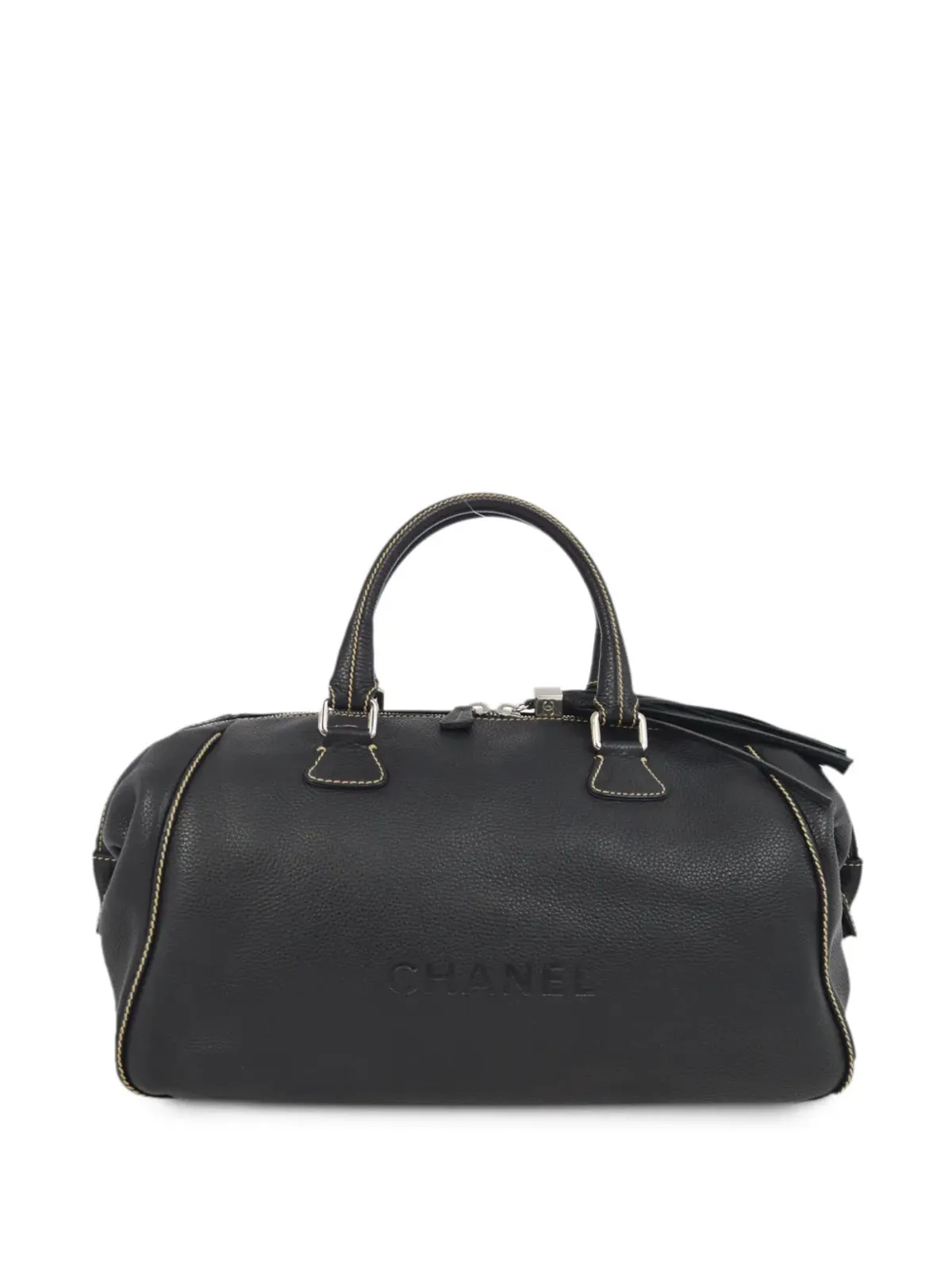 CHANEL ビンテージ 2003 フリンジ レザー ダッフルバッグ ブラック - 画像1