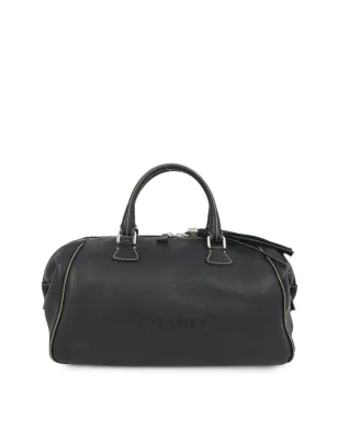 CHANEL ビンテージ 2003 フリンジ レザー ダッフルバッグ ブラック - サムネイル1