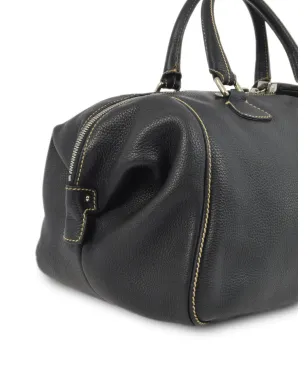 CHANEL ビンテージ 2003 フリンジ レザー ダッフルバッグ ブラック - サムネイル3