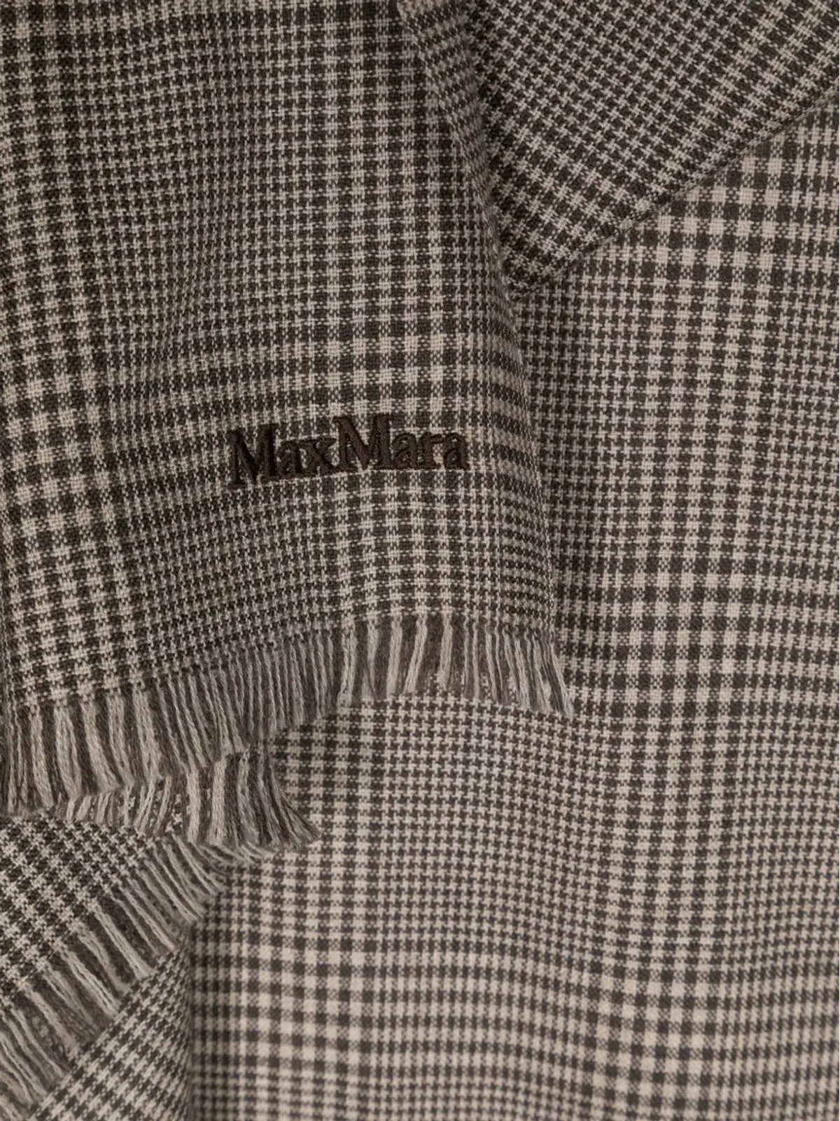 Max Mara プリンスオブウェールズチェック ウールストール ブラウン - 画像2