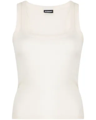 Jacquemus グロスグレイン コットン タンクトップ - ニュートラルカラー - サムネイル1