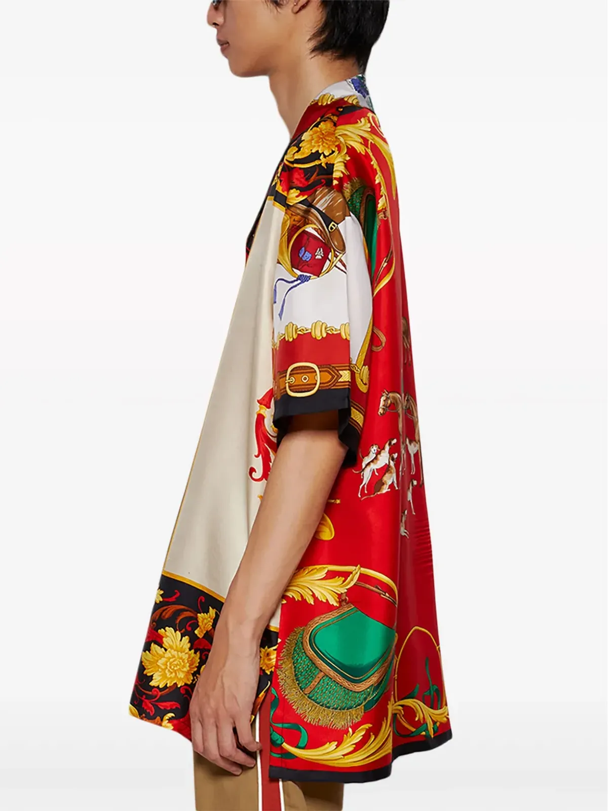 J. Logan Home Somervile シルク半袖シャツ - レッド - 画像4
