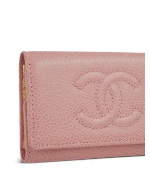 CHANEL ビンテージ 2023 CCレザー キーケース ピンク - サムネイル3