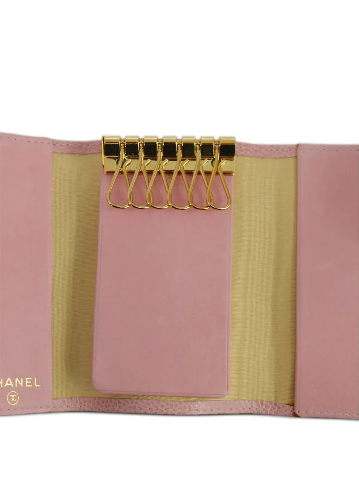 CHANEL ビンテージ 2023 CCレザー キーケース ピンク - 画像4