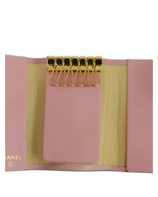 CHANEL ビンテージ 2023 CCレザー キーケース ピンク - サムネイル4