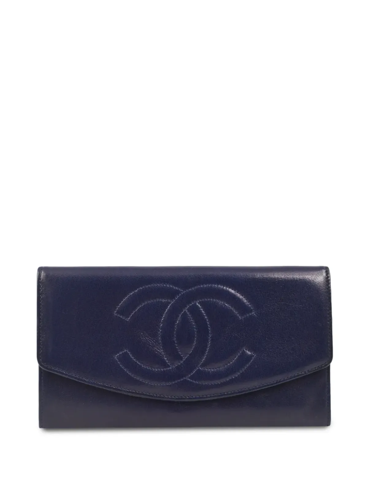 CHANEL ビンテージ 1992年 CC レザー ウォレット - ブルー - 画像1