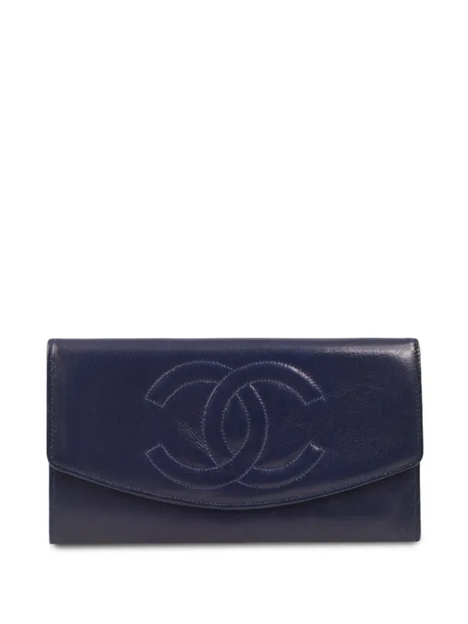 CHANEL Pre-Owned CHANEL ビンテージ 1992年 CC レザー ウォレット - ブルーの商品画像