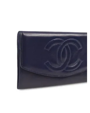 CHANEL ビンテージ 1992年 CC レザー ウォレット - ブルー - サムネイル3