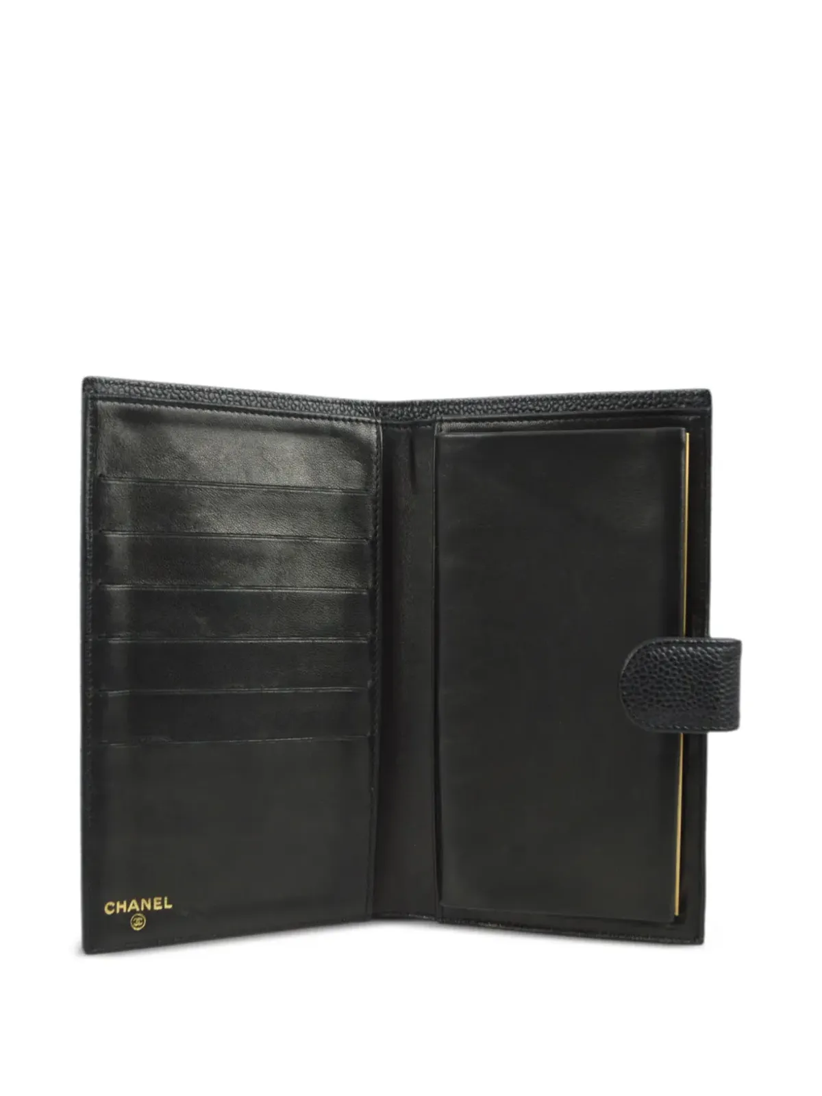 CHANEL Pre-Owned 2002 CC ロング レザー ウォレット - ブラック - 画像4