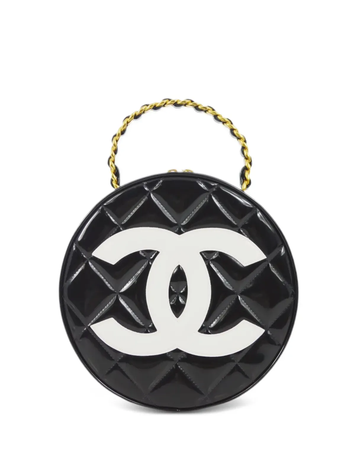 CHANEL ビンテージ 1994 CC ラウンド バニティハンドバッグ - ブラック - 画像1