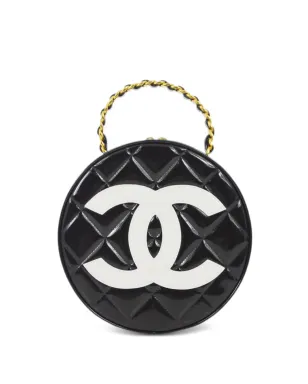 CHANEL ビンテージ 1994 CC ラウンド バニティハンドバッグ - ブラック - サムネイル1