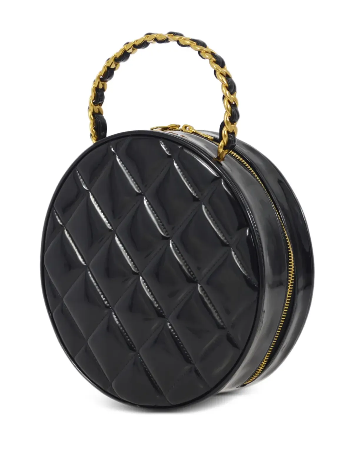 CHANEL ビンテージ 1994 CC ラウンド バニティハンドバッグ - ブラック - 画像2