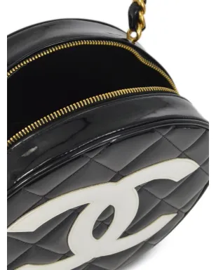 CHANEL ビンテージ 1994 CC ラウンド バニティハンドバッグ - ブラック - サムネイル4