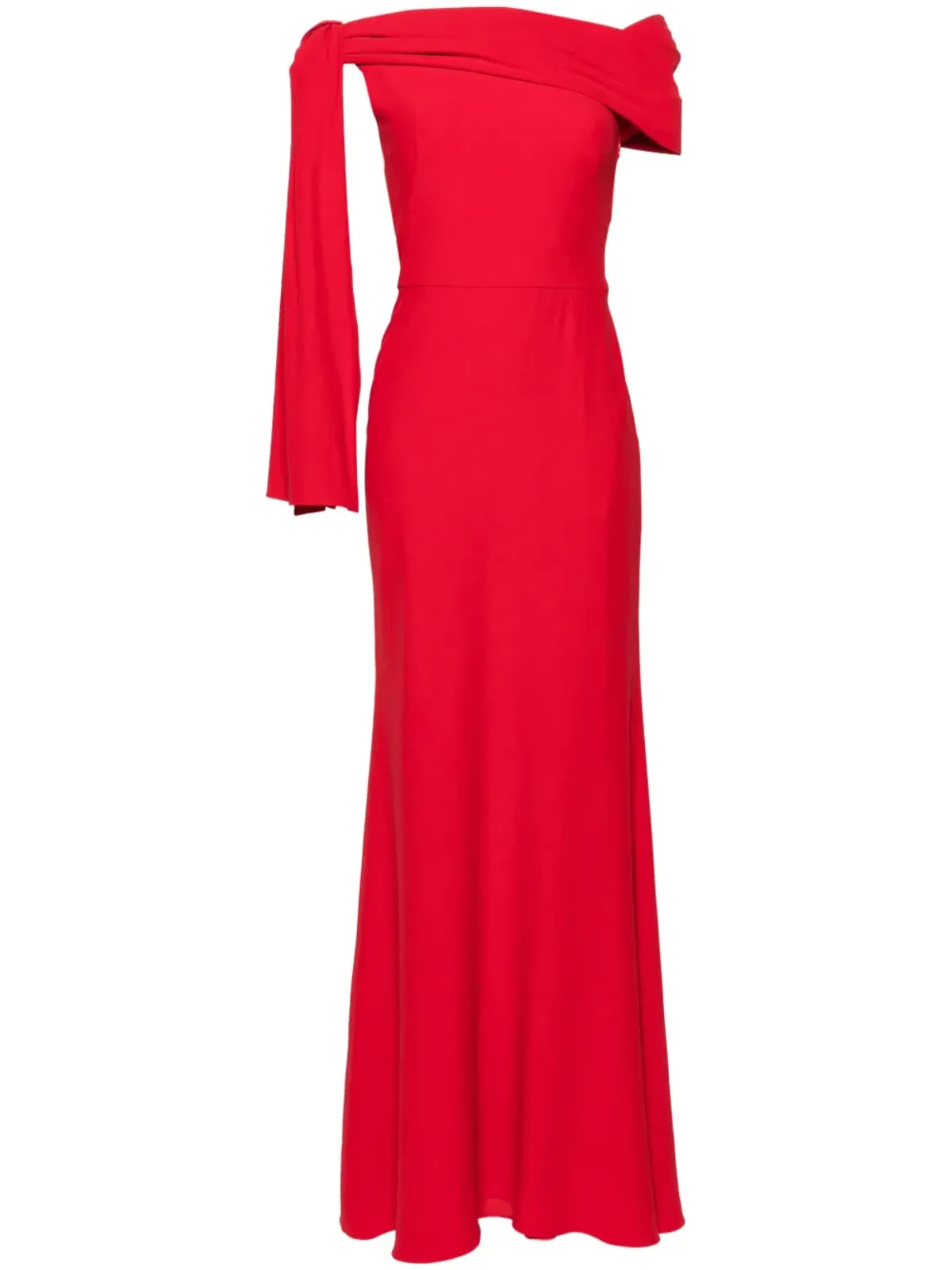 Alexander McQueen ドレープ オフショルダー ガウン - レッド - 画像1