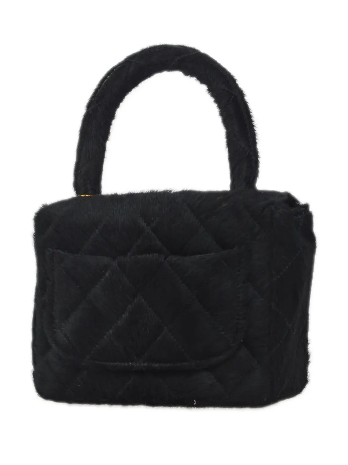 CHANEL ビンテージ 1992年 ミニスクエア ハンドバッグ - ブラック - 画像2