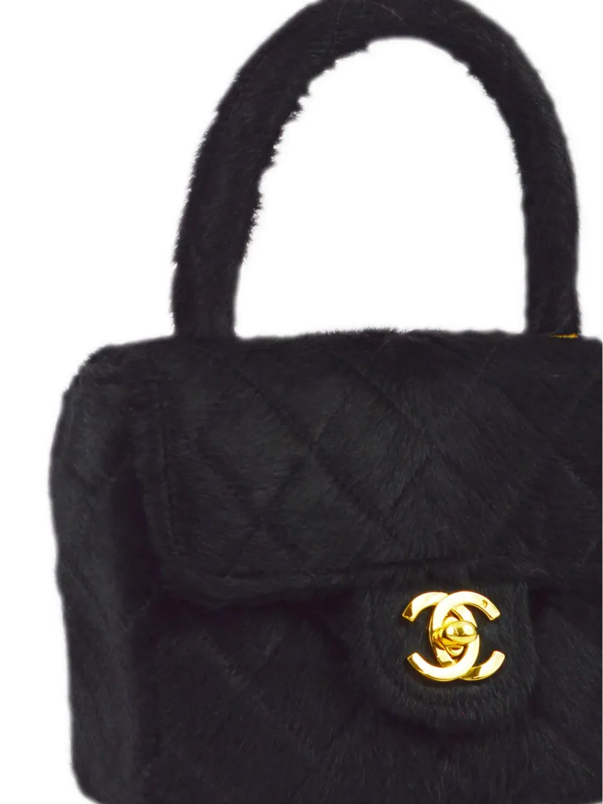 CHANEL ビンテージ 1992年 ミニスクエア ハンドバッグ - ブラック - 画像3
