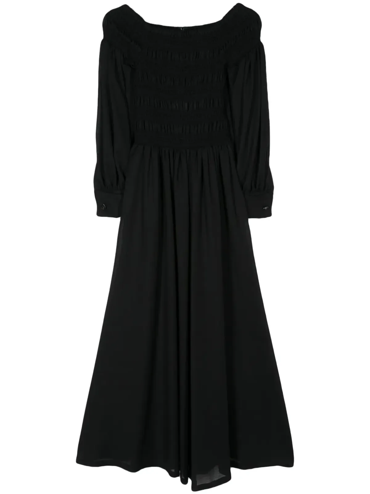 Max Mara スモックパネル ウール マキシドレス - ブラック - 画像1