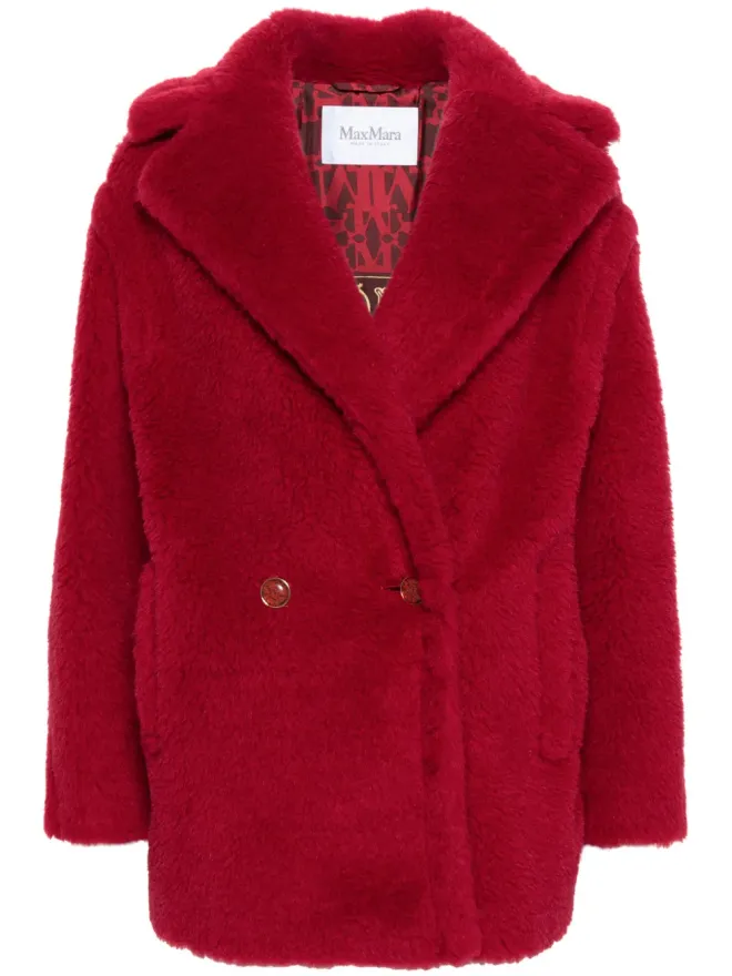 Max Mara Max Mara ショート テディ風フェイクシアーリング コート - レッドの商品画像