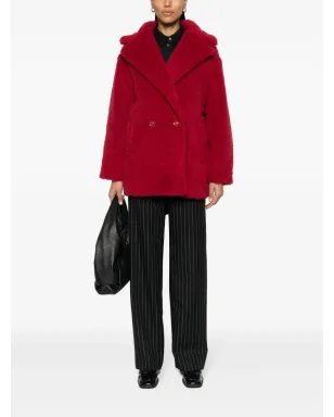 Max Mara ショート テディ風フェイクシアーリング コート - レッド - サムネイル2