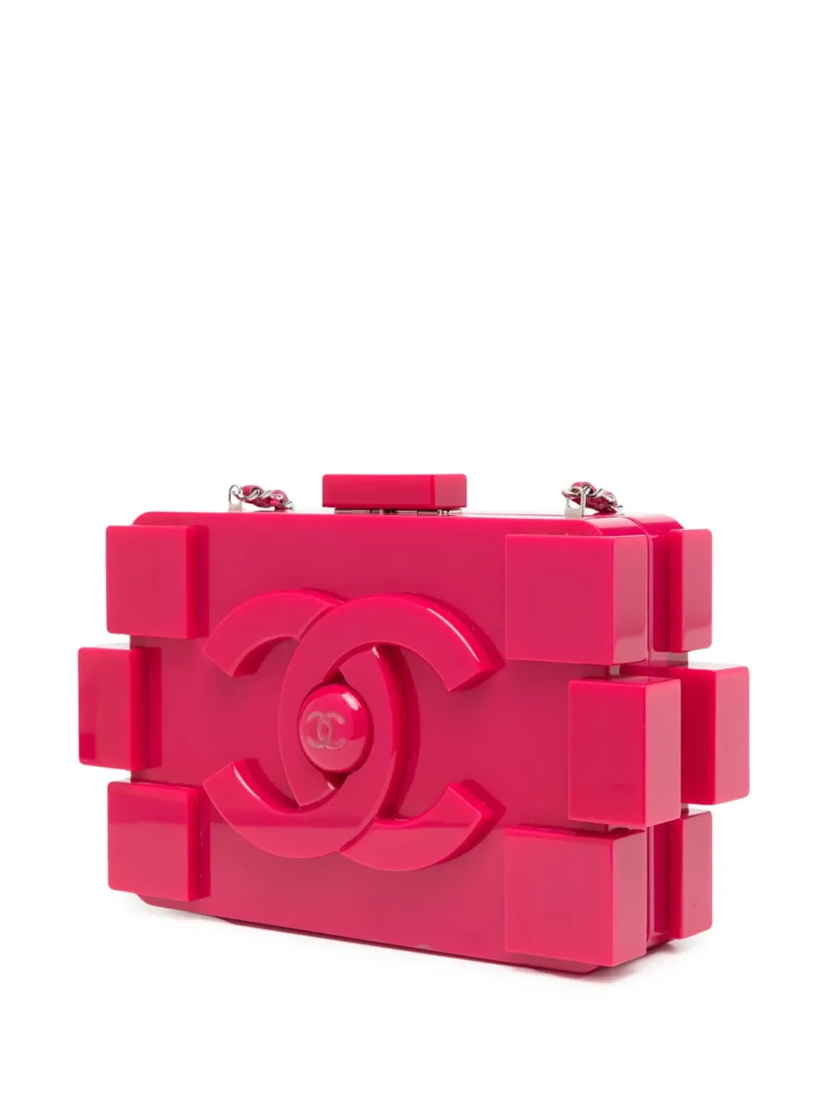 CHANEL ビンテージ レゴチェーンリンク クロスボディバッグ ピンク - 画像3