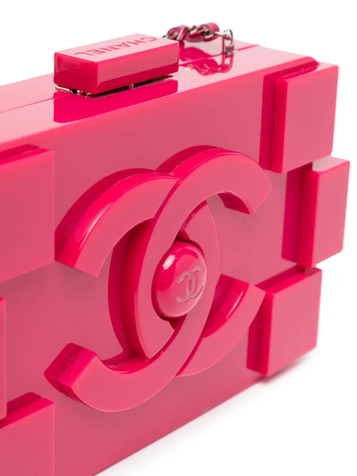 CHANEL ビンテージ レゴチェーンリンク クロスボディバッグ ピンク - 画像4