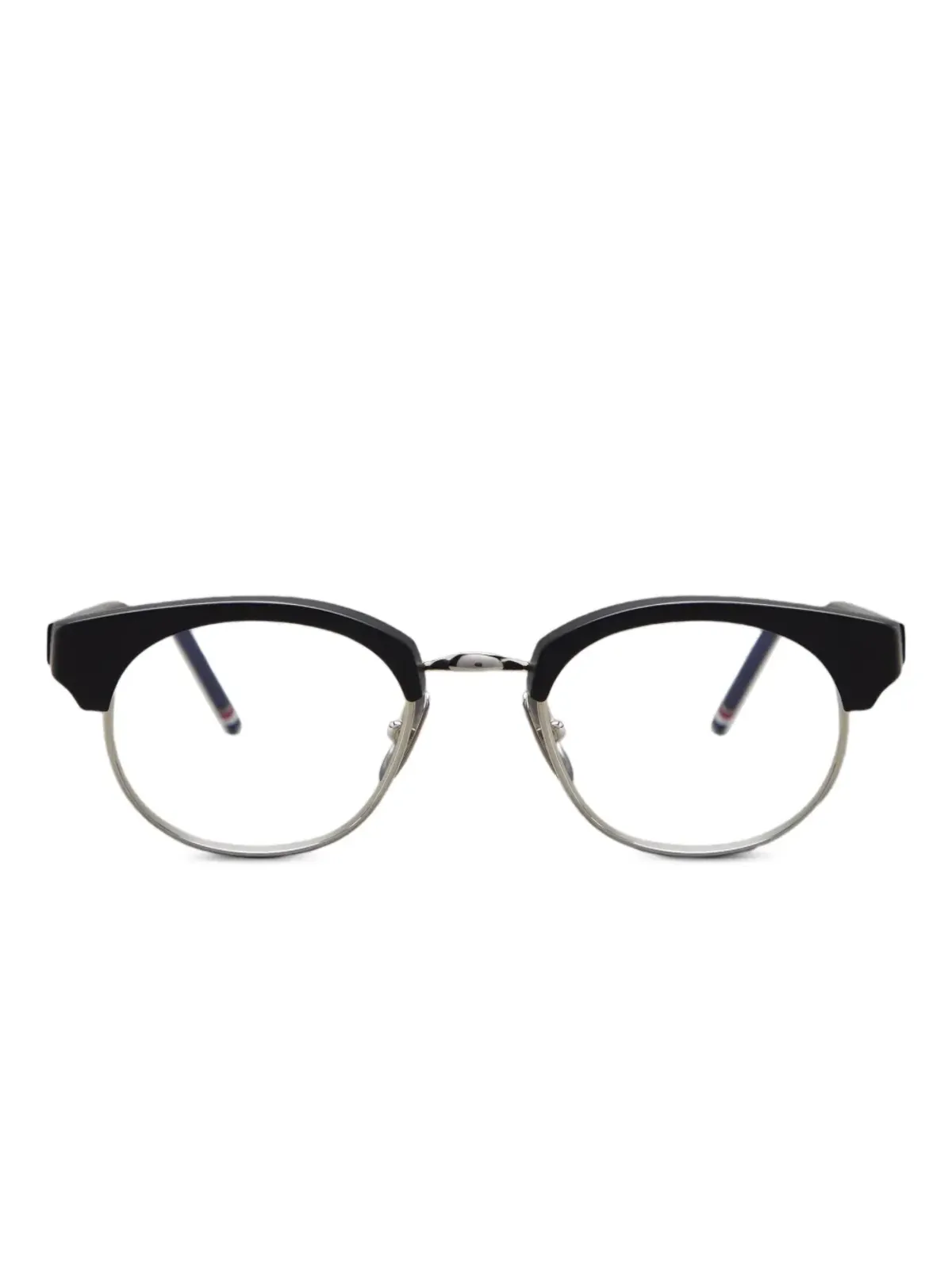 Thom Browne Eyewear オーバルフレーム眼鏡 - ブラック - 画像1