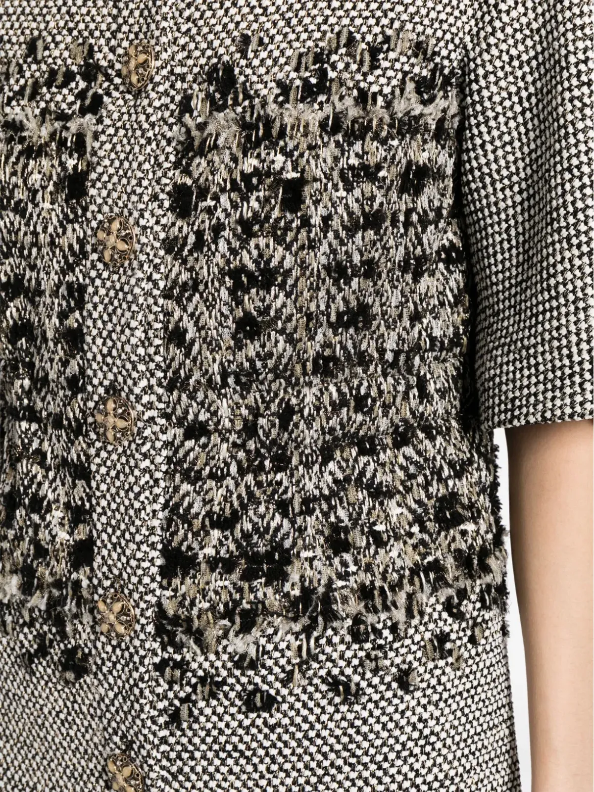 CHANEL ビンテージ ショートスリーブ ツイード ジャケット - 画像5