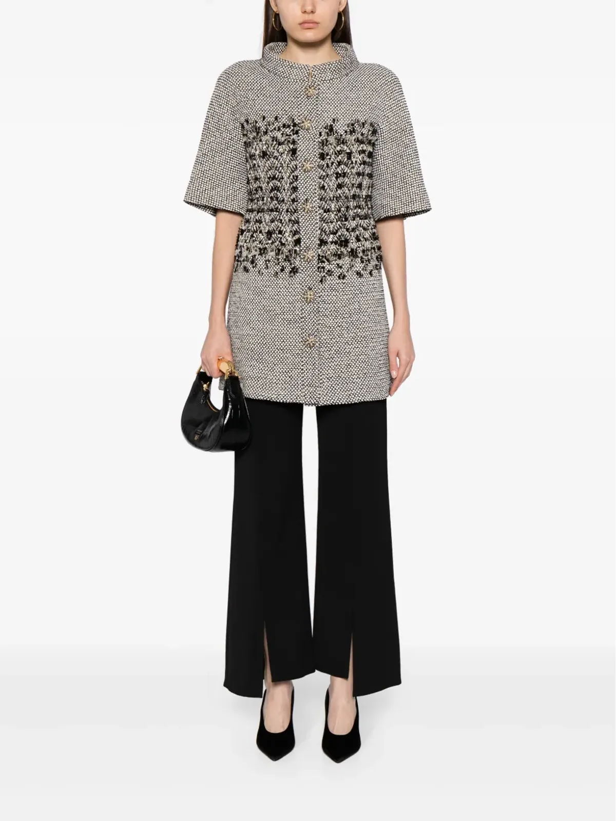 CHANEL ビンテージ ショートスリーブ ツイード ジャケット - 画像2