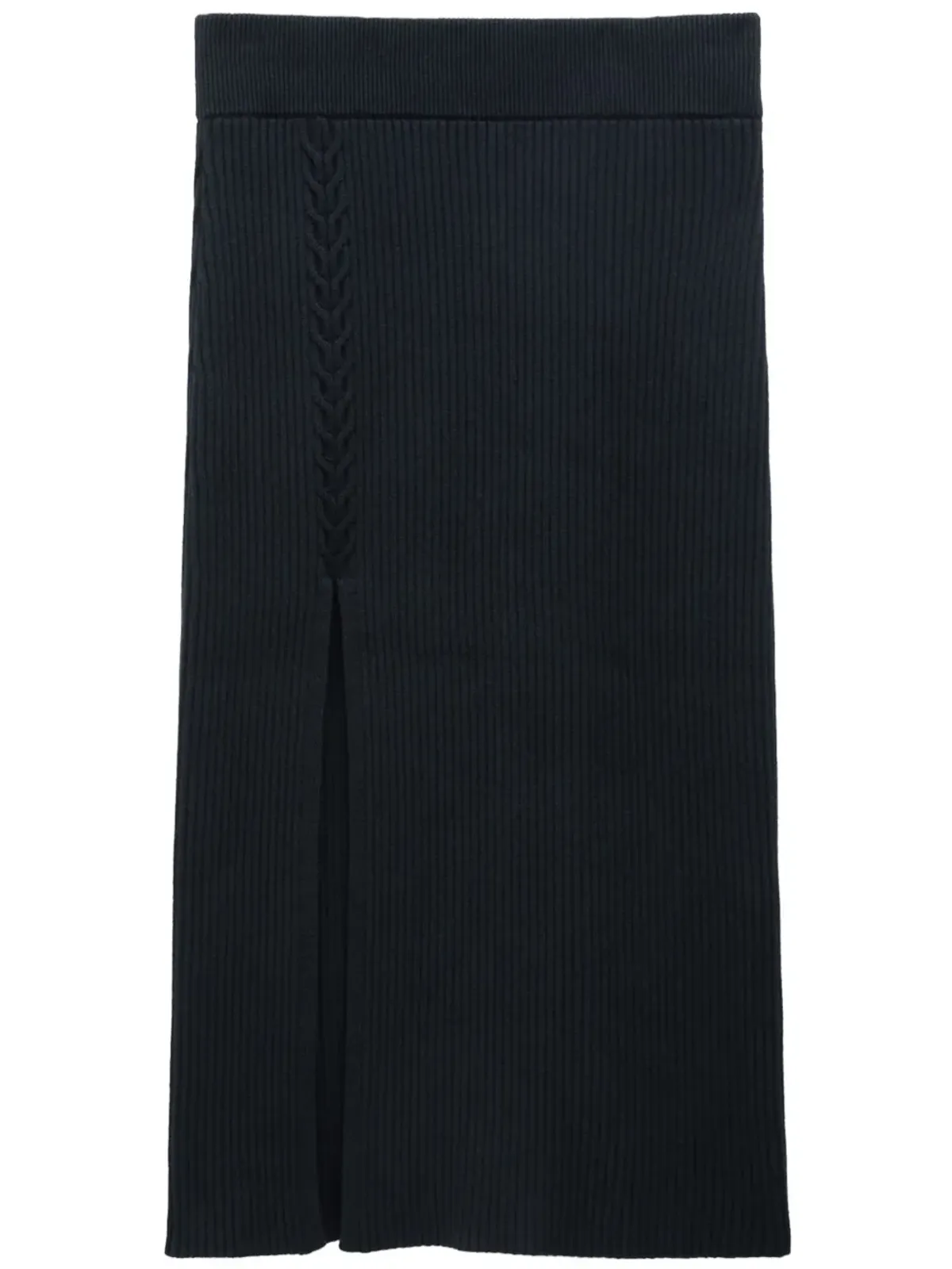 Filippa K 前スリット入りリブ編みミディスカート - 画像1
