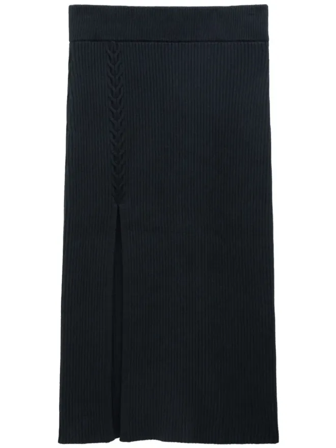 Filippa K Filippa K 前スリット入りリブ編みミディスカートの商品画像