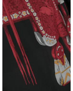 Gucci ビンテージ 1970年代 サドルプリント ウール スカーフ ブラック - サムネイル3