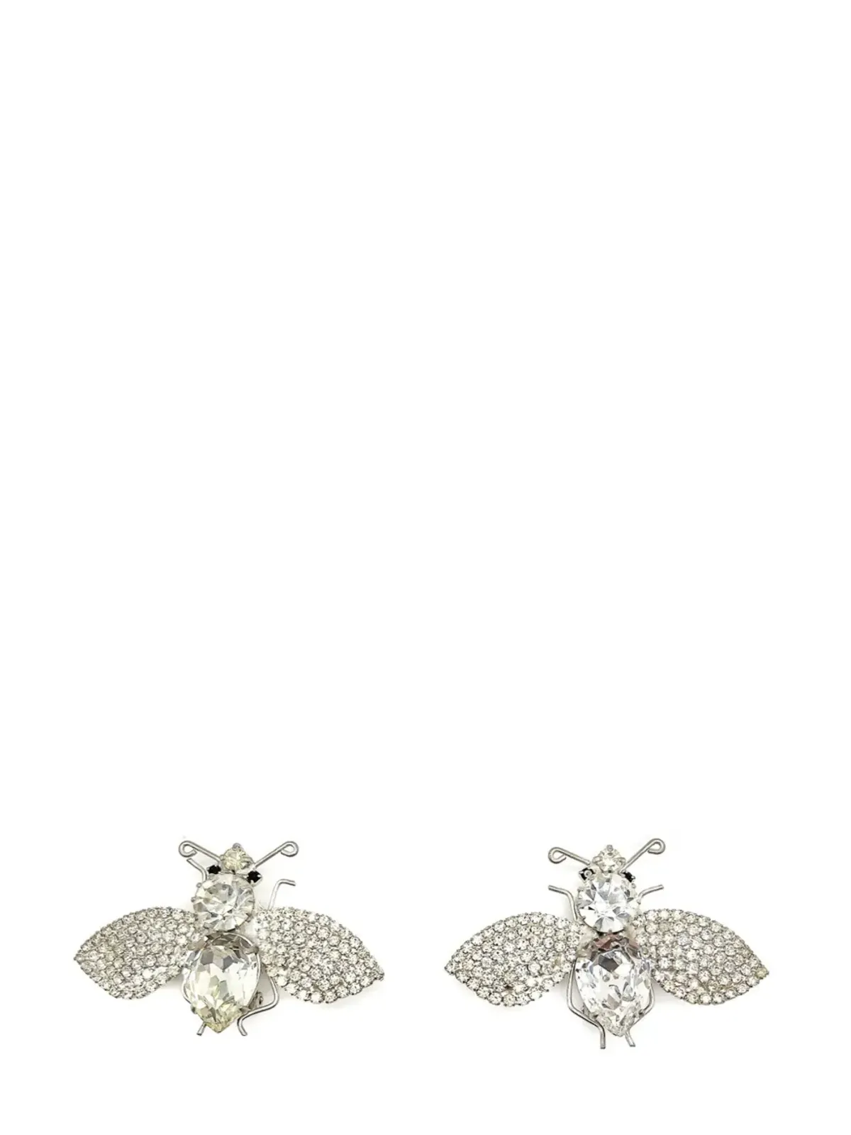 Jennifer Gibson Jewellery ヴィンテージ ステートメント クリスタル・ビー・イヤリング 1980年代 - シルバー - 画像1
