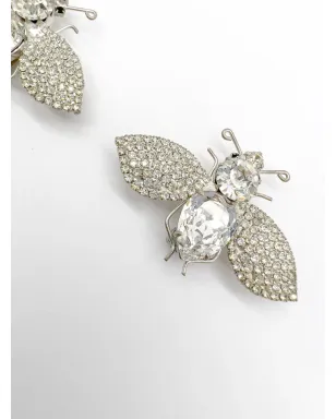 Jennifer Gibson Jewellery ヴィンテージ ステートメント クリスタル・ビー・イヤリング 1980年代 - シルバー - サムネイル3