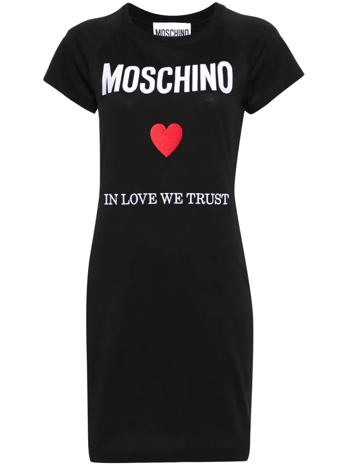 Moschino ロゴ刺繍ショートTシャツドレス - ブラック - 画像1