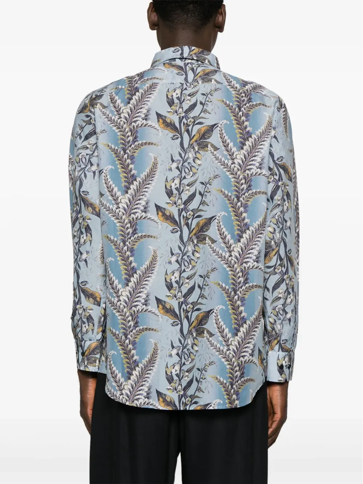 ETRO ボタニカルプリント コットン シャツ - ブルー - 画像4
