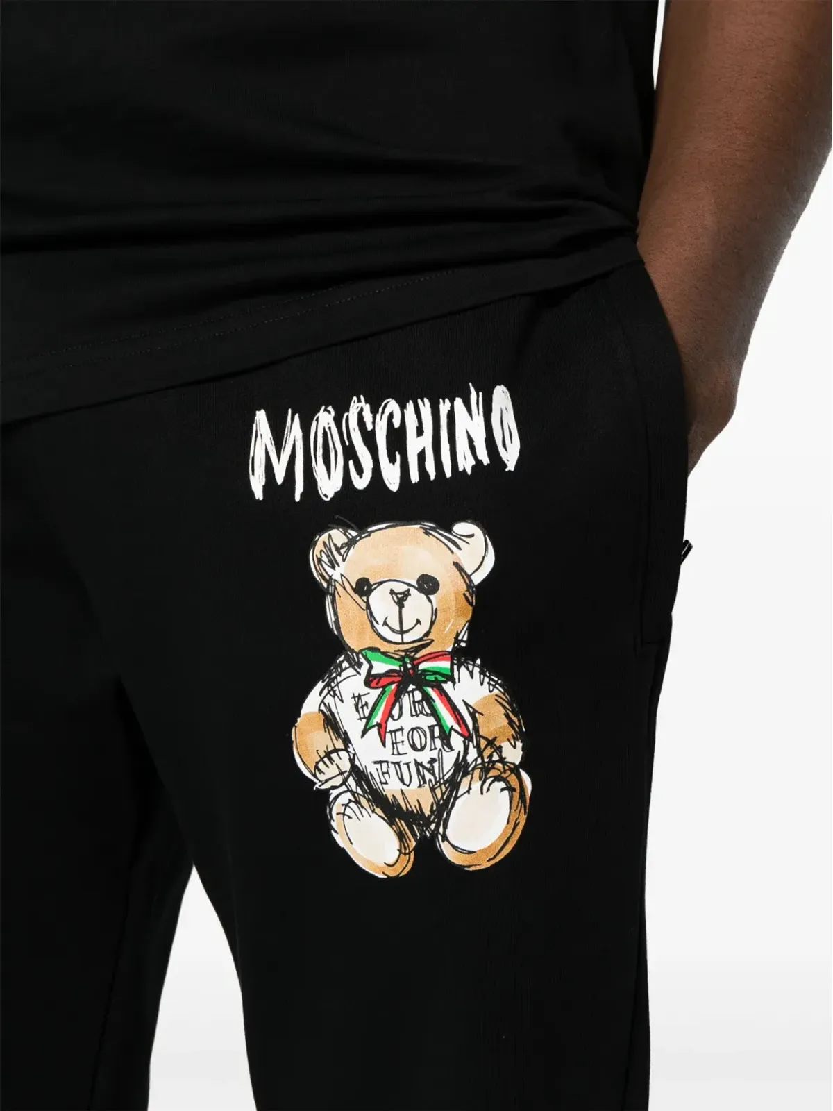 Moschino テディベアプリント テーパード トラックパンツ - 画像5