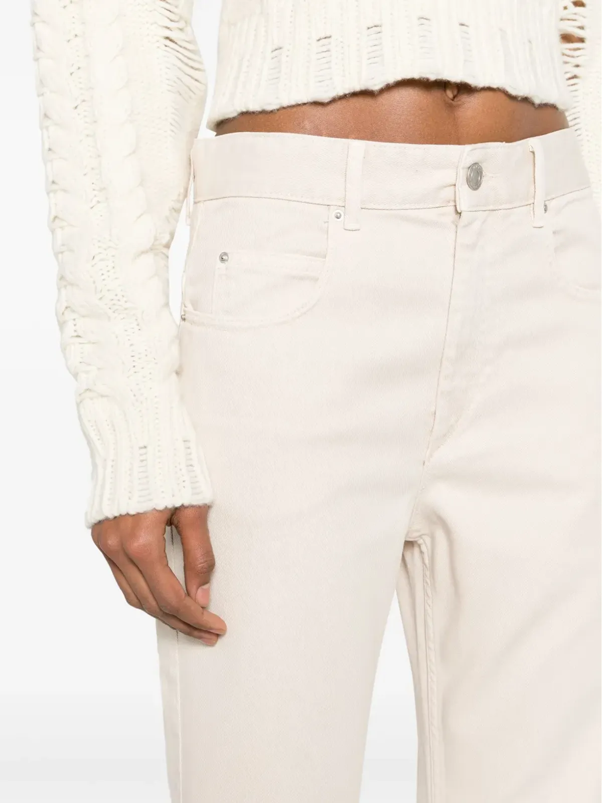 ISABEL MARANT Belvira ハイライズ ブーツカット ジーンズ - ベージュ系 - 画像5