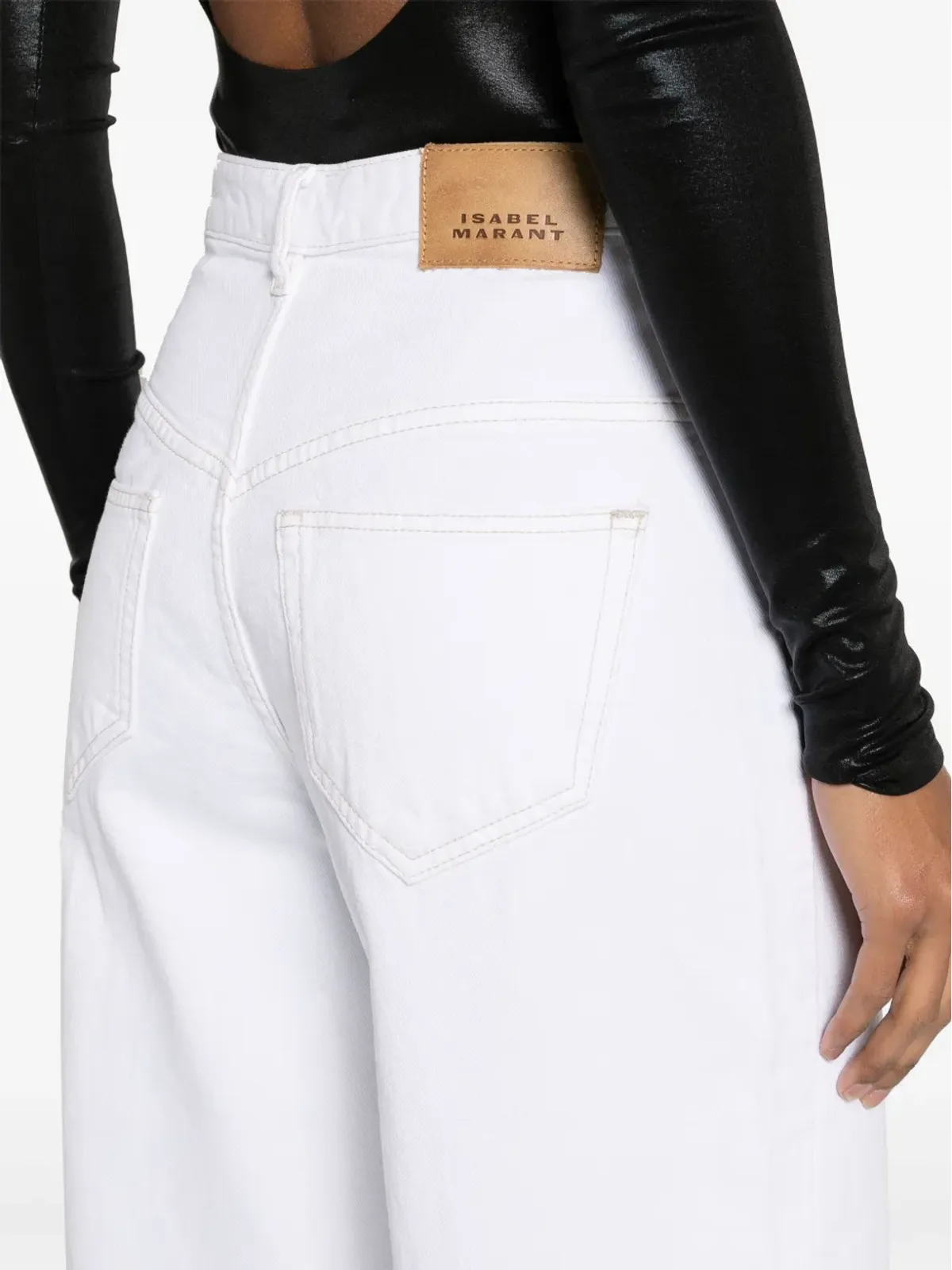 ISABEL MARANT レモニー ハイライズ ワイドレッグ ジーンズ - ホワイト - 画像5