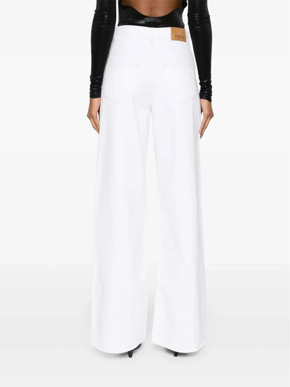 ISABEL MARANT レモニー ハイライズ ワイドレッグ ジーンズ - ホワイト - 画像4
