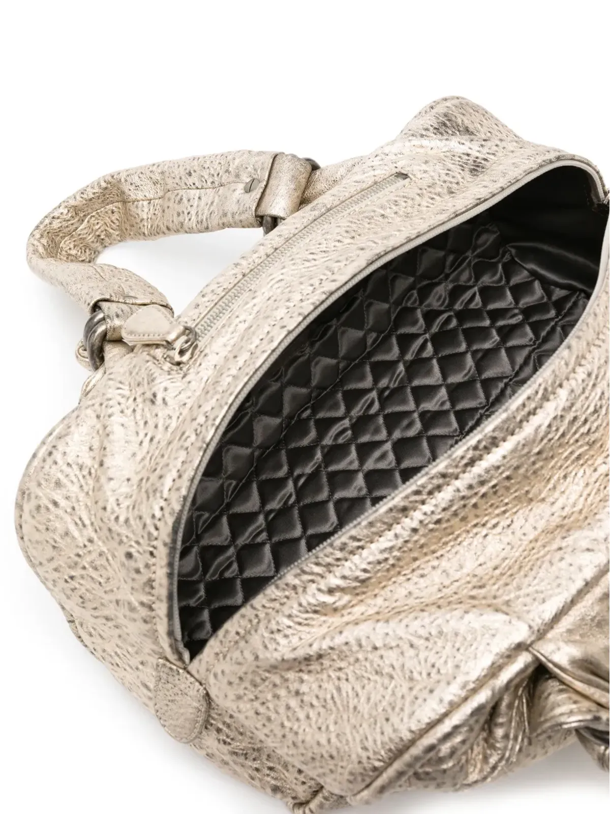 CHANEL ビンテージ ダイヤモンドキルト メタリック トートバッグ - ゴールド - 画像5