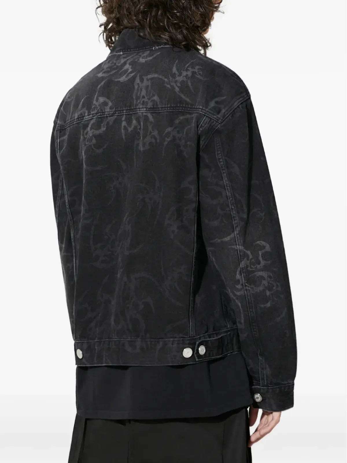 Han Kjøbenhavn パターン柄シャツジャケット - Black - 画像4