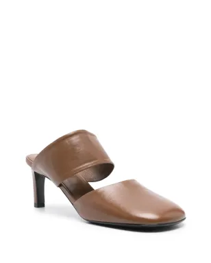 Jil Sander 65mm スクエアトゥ ミュール ブラウン - サムネイル2